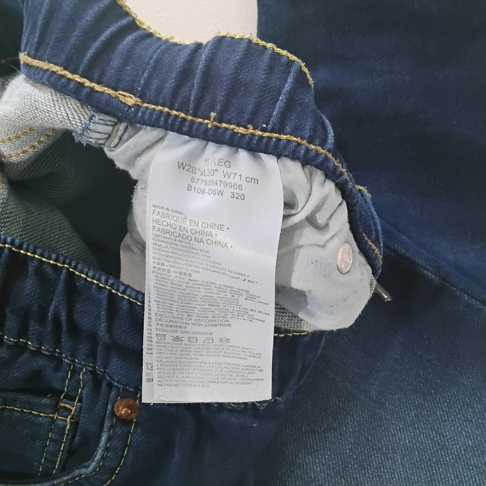 Levis Skinny Jeans Youth 16 Regular Blue Denim‎ Pull On Stretch Knit W28xL30 - Picture 9 of 9